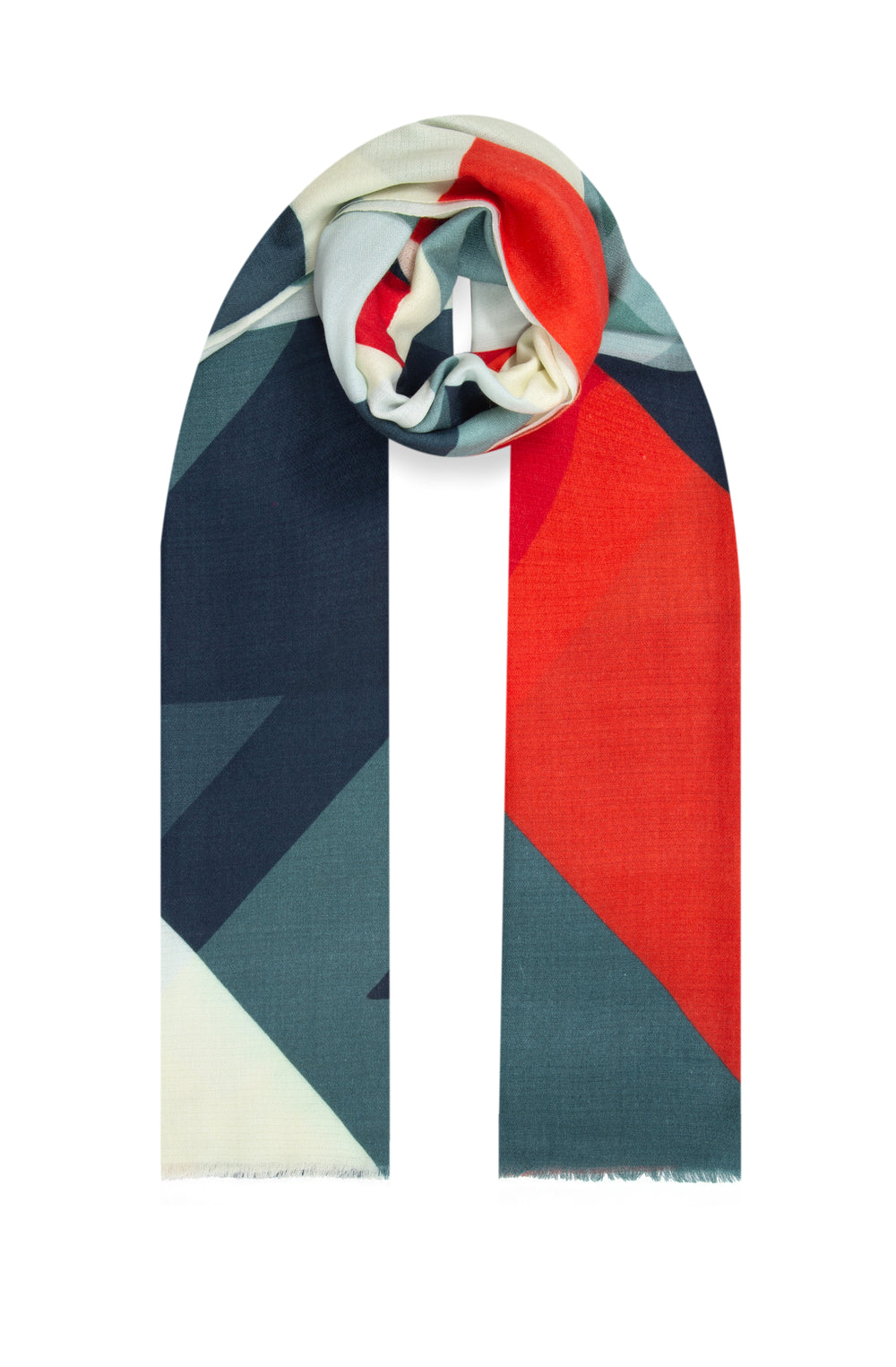 Elegant Merino wool and silk shawl draped over shoulders,perfect for women's evening wear